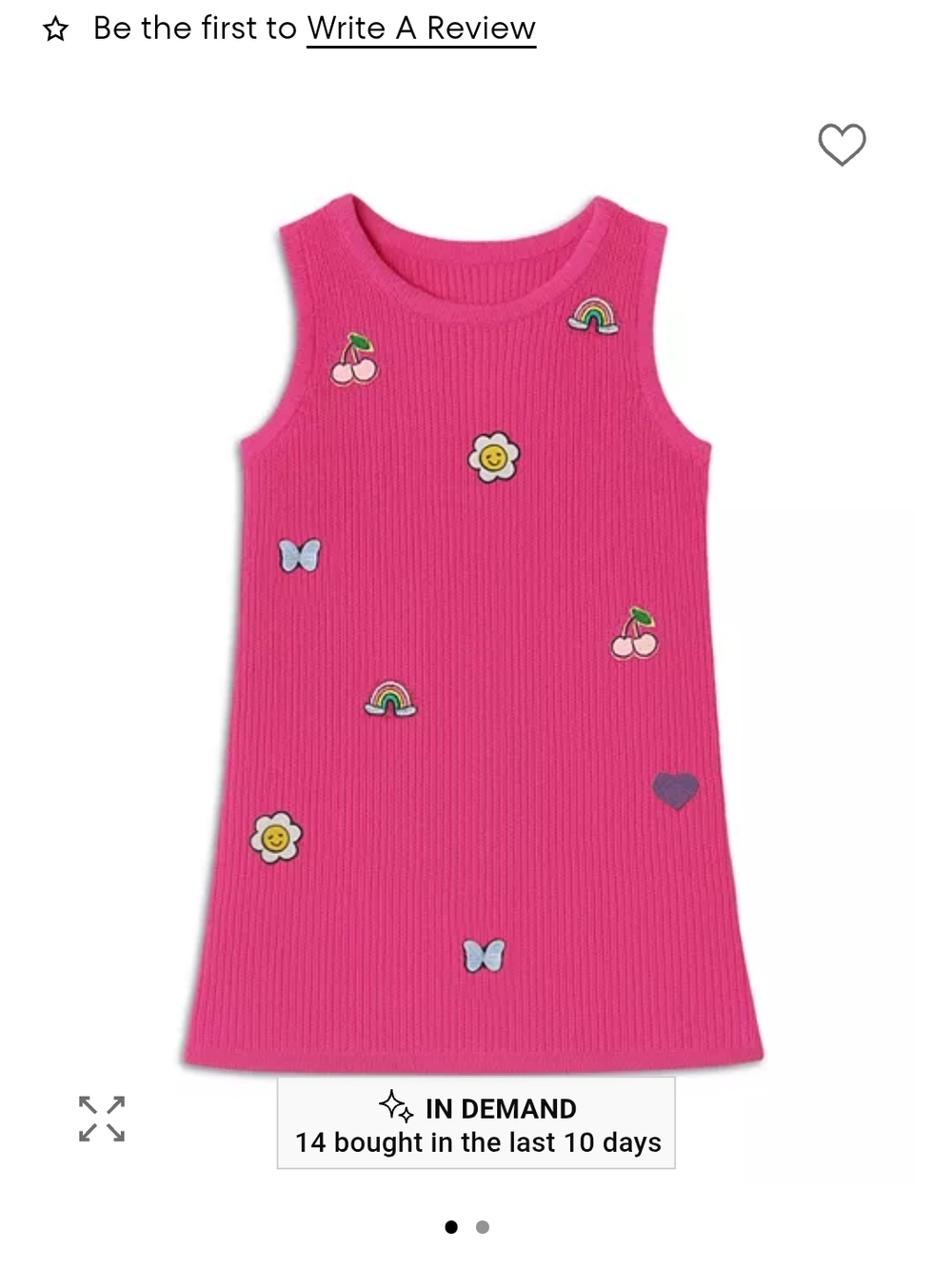 Girls Bright Pink Sleeveless Dress with Cute Patches